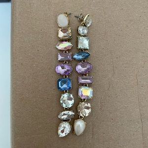 Gemstone Drop Statement Earrings